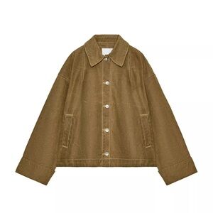 NEW Zara Waxed Cape Jacket